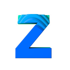 Letter Z. Layered wave effect character type.