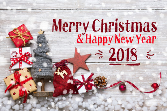 Merry Christmas and happy new year 2018  -  Greeting Card