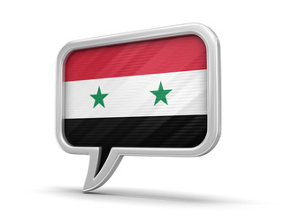 Speech bubble with Syrian flag. Image with clipping path