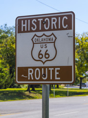 Historic Route 66 sign in Oklahoma