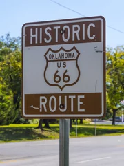 Papier Peint photo Lavable Route 66 Signe historique de la Route 66 en Oklahoma