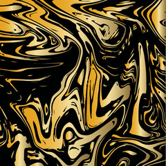 Gold Marble Background. Vector Square Marbling Texture on Black. VIP Rich Golden Splash, Celebration Design Element or Product Cover. Stone Engraving. Golden Marble Background Glitter Acrylic Pattern