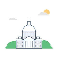 Government building vector illustration