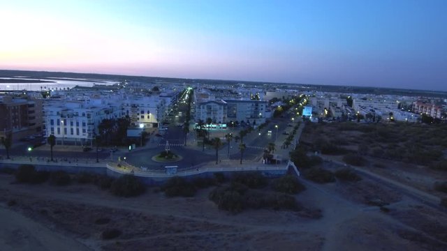 Isla Cristina en Huelva (Andalucia, Espa&ntilde;a) desde el aire. Video con Drone