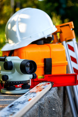 Fototapeta premium Important surveying on the construction site