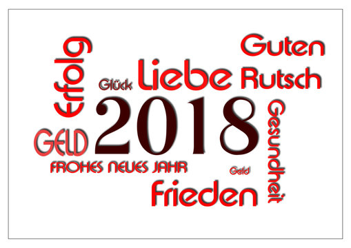 2018 Neujahr Grußkarte