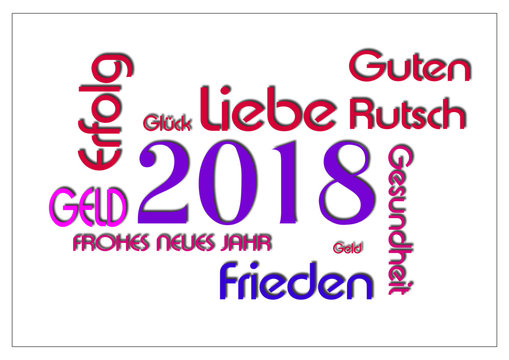 2018 Neujahr Grusskarte