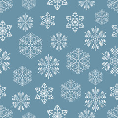 Seamless snowflake pattern. Vector illustration.