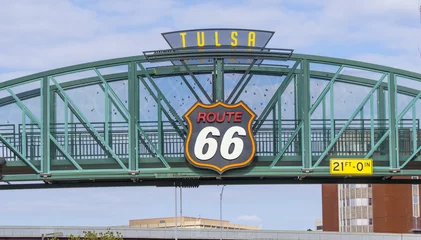 Acrylic prints Route 66 Famous bridge over Route 66 in Tulsa