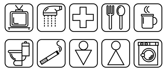 Icons to destination rooms