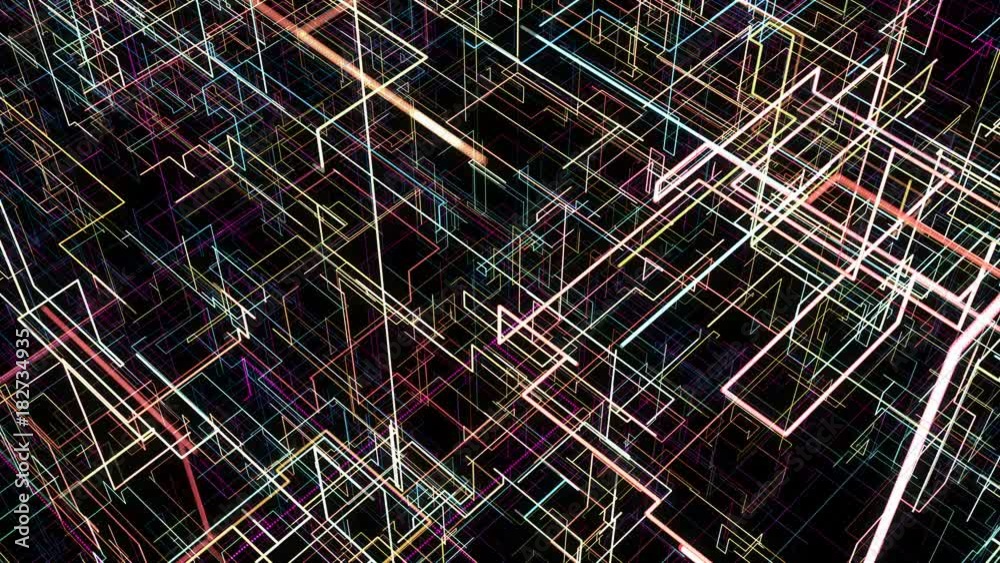 Poster abstract background with circuit. digital illustration. seamless loop