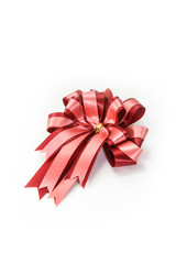 Red bow on a white background