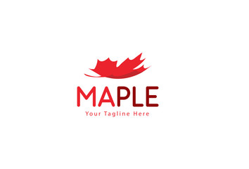 Fototapeta na wymiar Minimal Maple Leaf Logo Template, Symbol of Canada