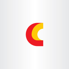c logo letter red yellow vector icon sign