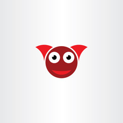 funny devil face with horns logo vector icon