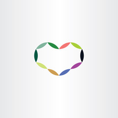 geometric heart colorful symbol vector logo sign element