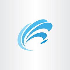 logo blue water wave tourism symbol element
