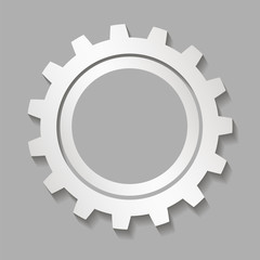 Gear on a gray background. Vector illustration.