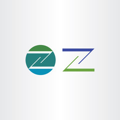 logo letter z icon green blue sign vector