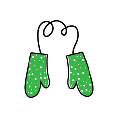 Winter mittens icon vintage colors. Christmas mitten.