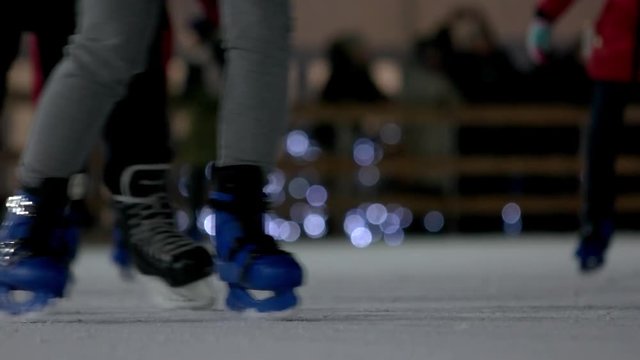 Ice rink. Close-up focus.