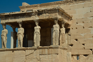 Fototapeta premium parthenon in Athens greece ancient monuments caryatids