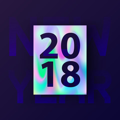 New Year holographic card 