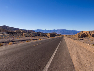 Fototapeta na wymiar Scenic road in the desert of Nevada - Death Valley National Park