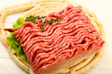 Raw minced beef meat
