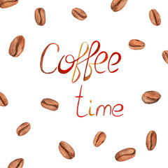 Watercolor Coffee time Illustration. Isolated Illustration for design, print or background