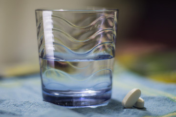 Pills and water