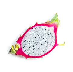 Asian dragon fruit Pitaya on white