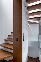 Apartment with wooden staircase