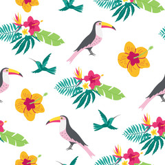 Hand drawn tropic seamless pattern