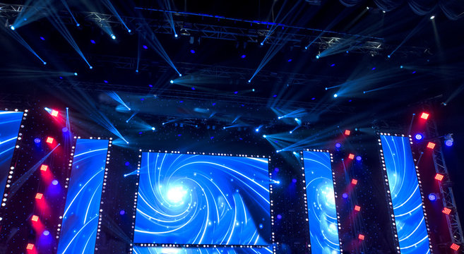 Light from the scene during the concert.