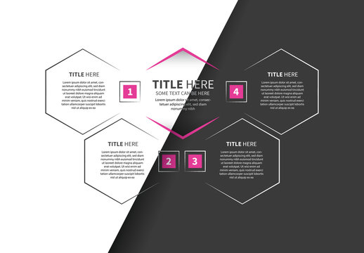 Hexagon Infographic with Pink Accents