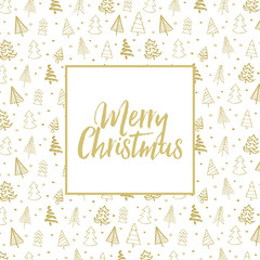 Hand drawn Christmas tree background with message