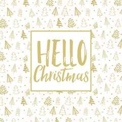 Hand drawn Christmas tree background with message