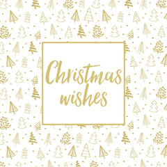 Obraz premium Hand drawn Christmas tree background with message