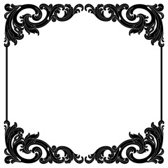 Vintage border frame engraving with retro ornament pattern in antique baroque style decorative design. Vector