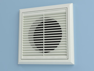 Ventilation grille - blue wall
