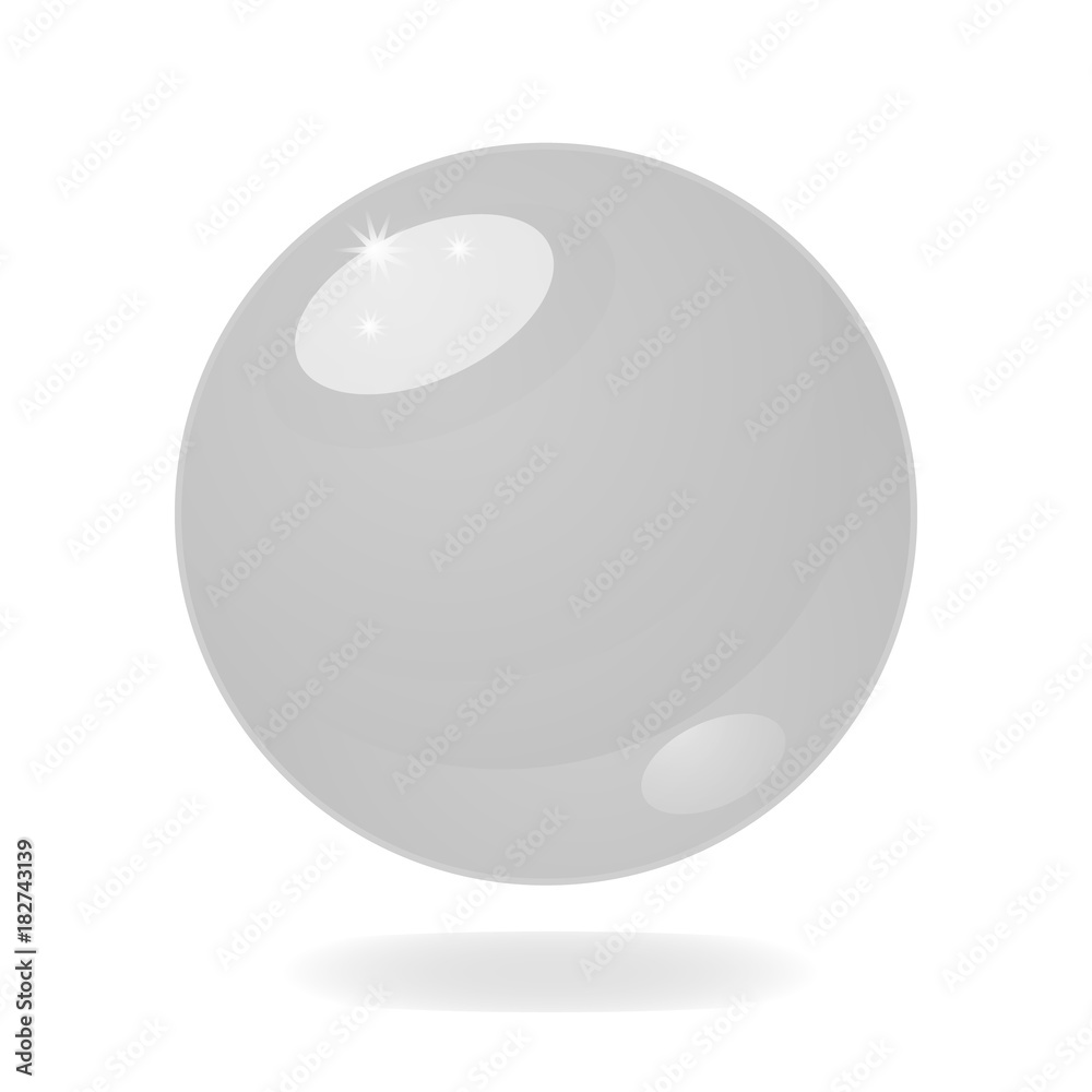 Poster flat simple image with magic ball isolated on white background with shadow. colorful picture with gl
