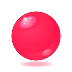 Flat simple image with red Magic ball isolated on white background with shadow. Colorful picture with glass object. Vector illustration with fortune-telling attribute. Mystical and mysterious object.