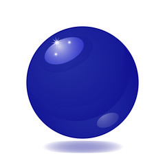 Flat simple image with Magic blue ball isolated on white background with shadow. Colorful picture with glass object. Vector illustration with fortune-telling attribute. Mystical and mysterious object.