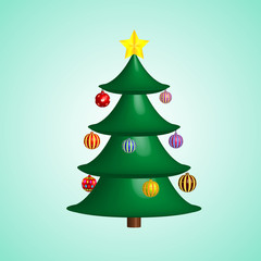 Christmas tree. Vector Christmas tree. Christmas tree with toys