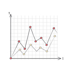 Line Graph Data Presentation Vector Illustration