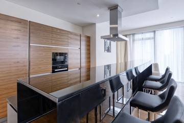 Interior design modern kitchen in the new house.