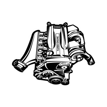 recommend clip art: car engine turbo muscle car speedster illustration