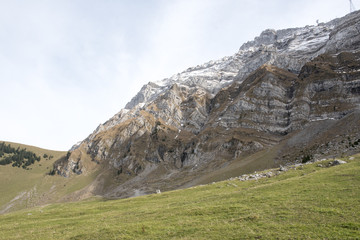 Beautiful view of valley mountain Saentis, Switzerland