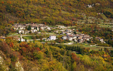Fototapeta na wymiar Tenno Village in Trento, Italy, Europe